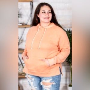 New LIKE LOVE Orange Bleached Hoodie 2x